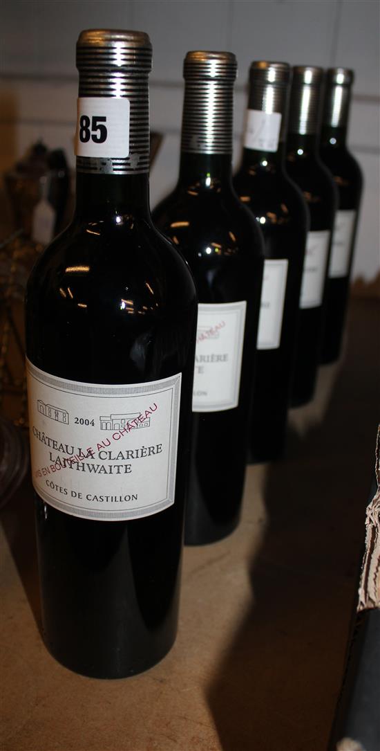 5 bottles of Chateau La Clariere Laithwaite 2004